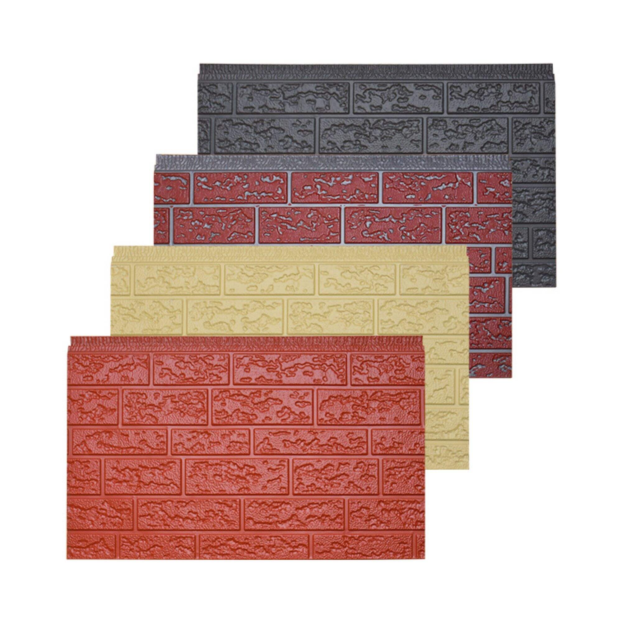Revărsământ de perete cu brikă artificială PU decorativ ignifug foamă de poliuretan panouri sandwich izolate metalice panouri de perete fără joiuri