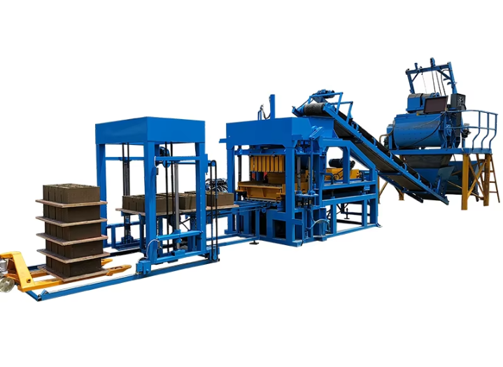 QTJ4-15 Automatic Hollow And Paver Block Making Machine Production Line