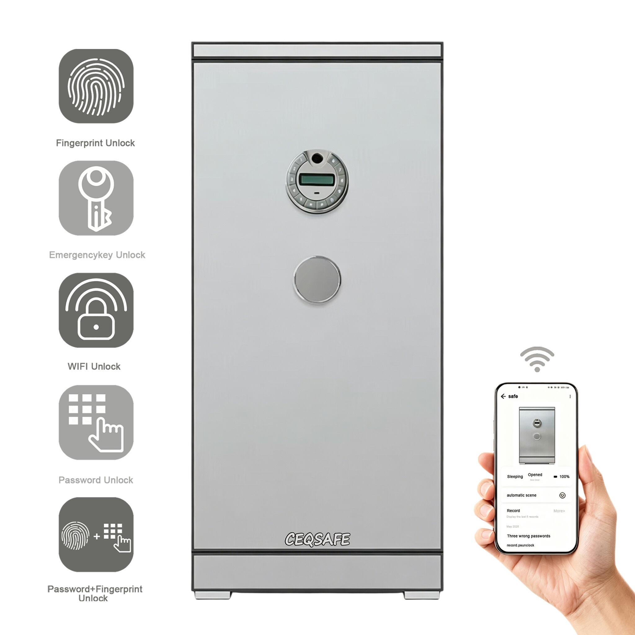 A3-1200 CEQSAFE Caja Fuerte CE&RoHs Approval Office Hotel TUYA APP WIFI Safe Box and Home Digital Security Electronic Cajas Seguras