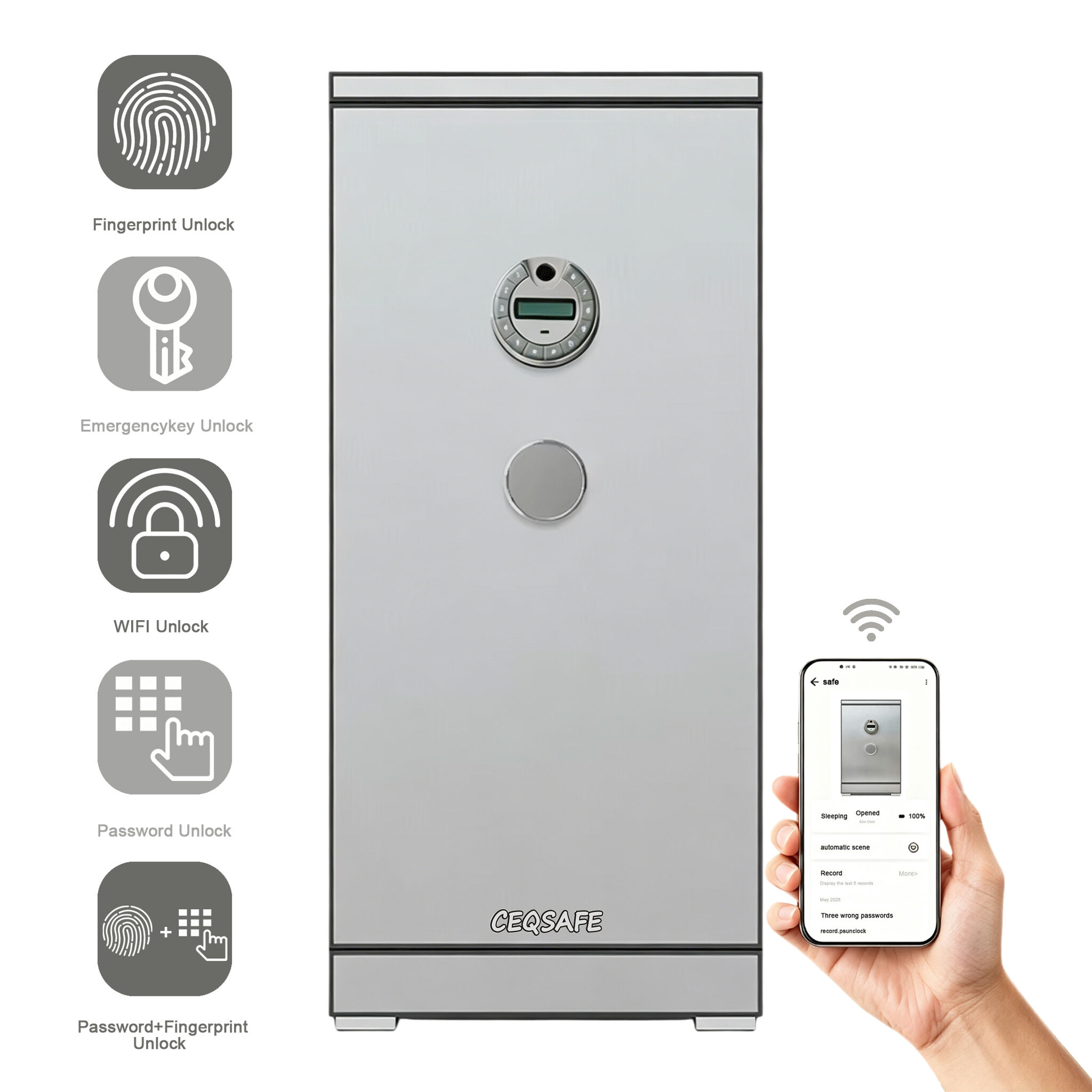 CEQSAFE Caja Fuerte CE&RoHs Approval Office Hotel TUYA APP WIFI Safe Box and Home Digital Security Electronic Cajas Seguras