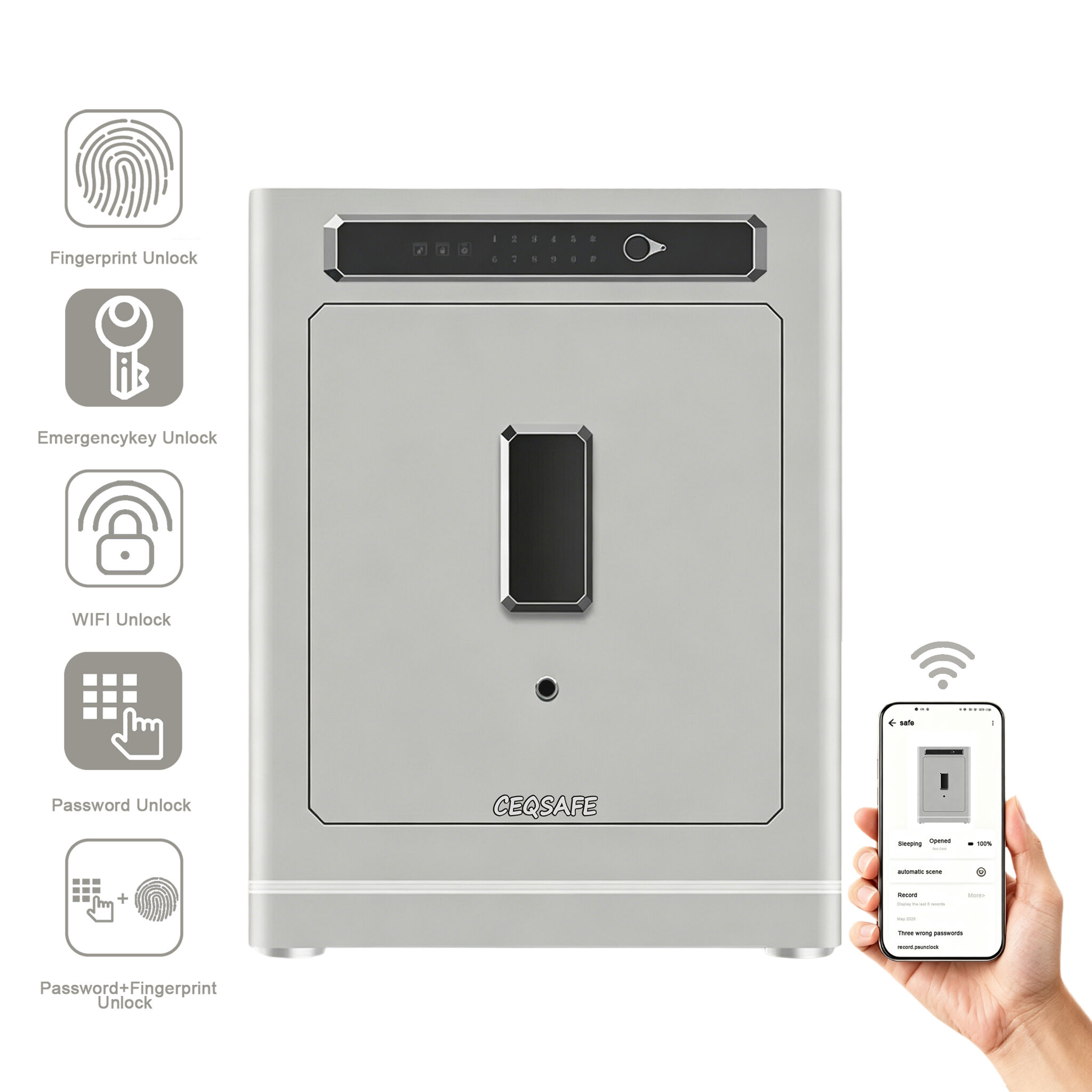 A1-500 CEQSAFE High-end Hotel Office Home Safe TUYA APP WIFI Anti-Theft Intelligent Alarm Password Safe Box