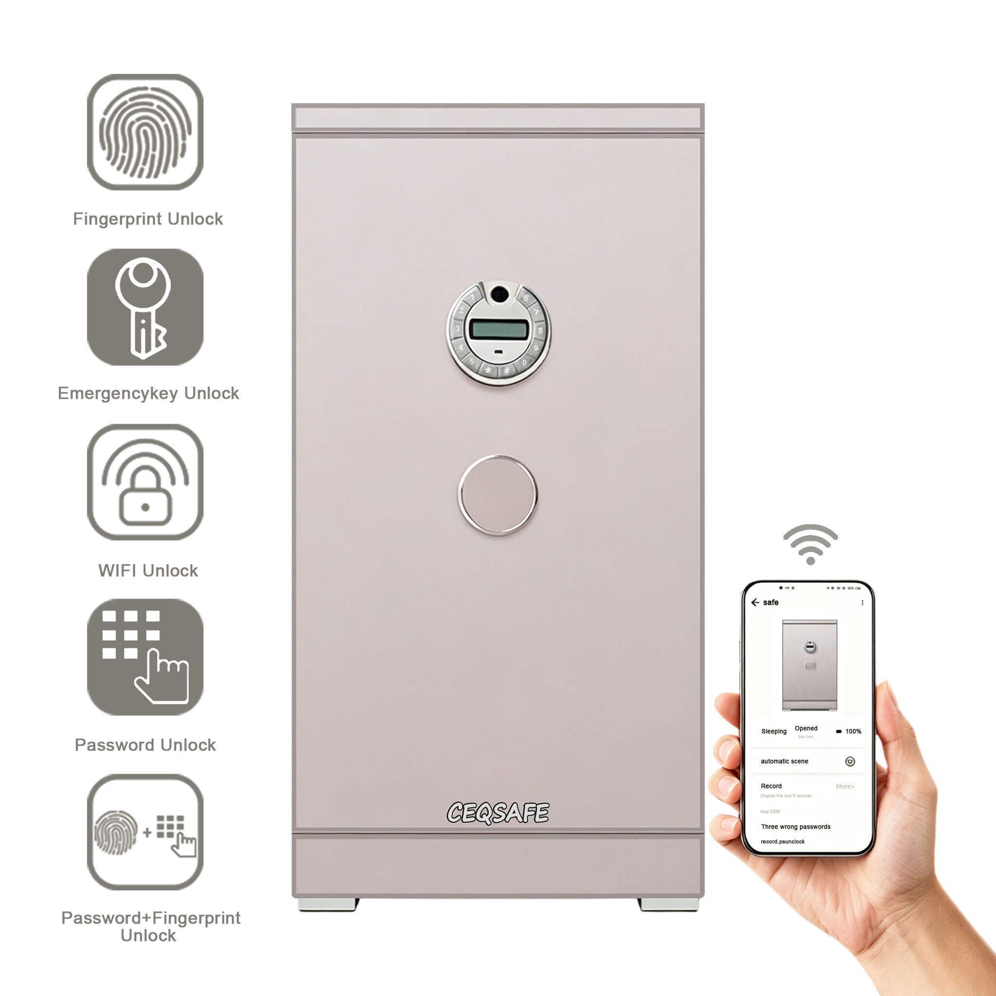 CEQSAFE All-Steel Anti-Theft TUYA APP WIFI Safe Box for Home and Bank Use Security Safes