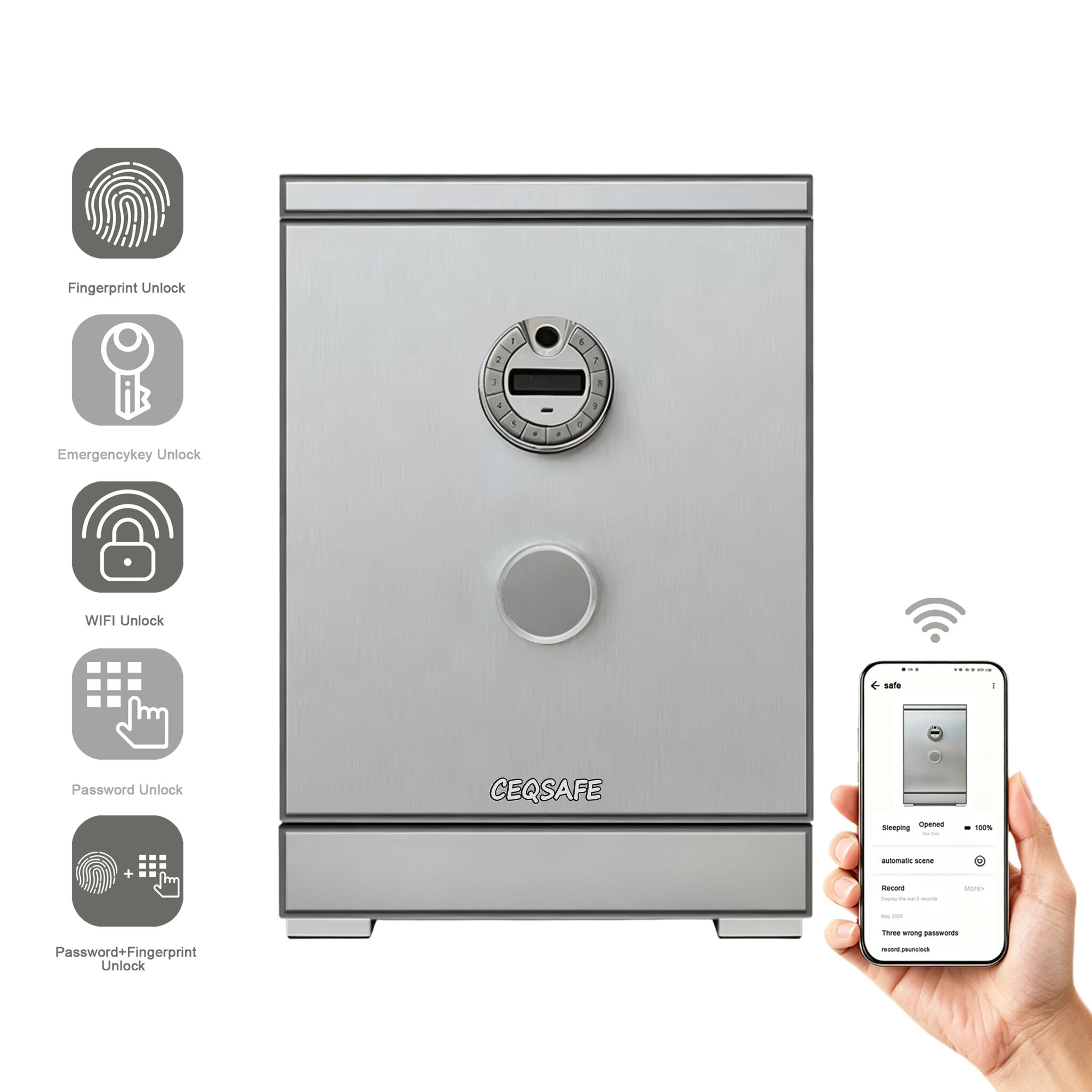 CEQSAFE Anti-theft Safe Secret Safe Box Safe Biometric Fingerprint TUYA APP WIFI Safe Box for Home