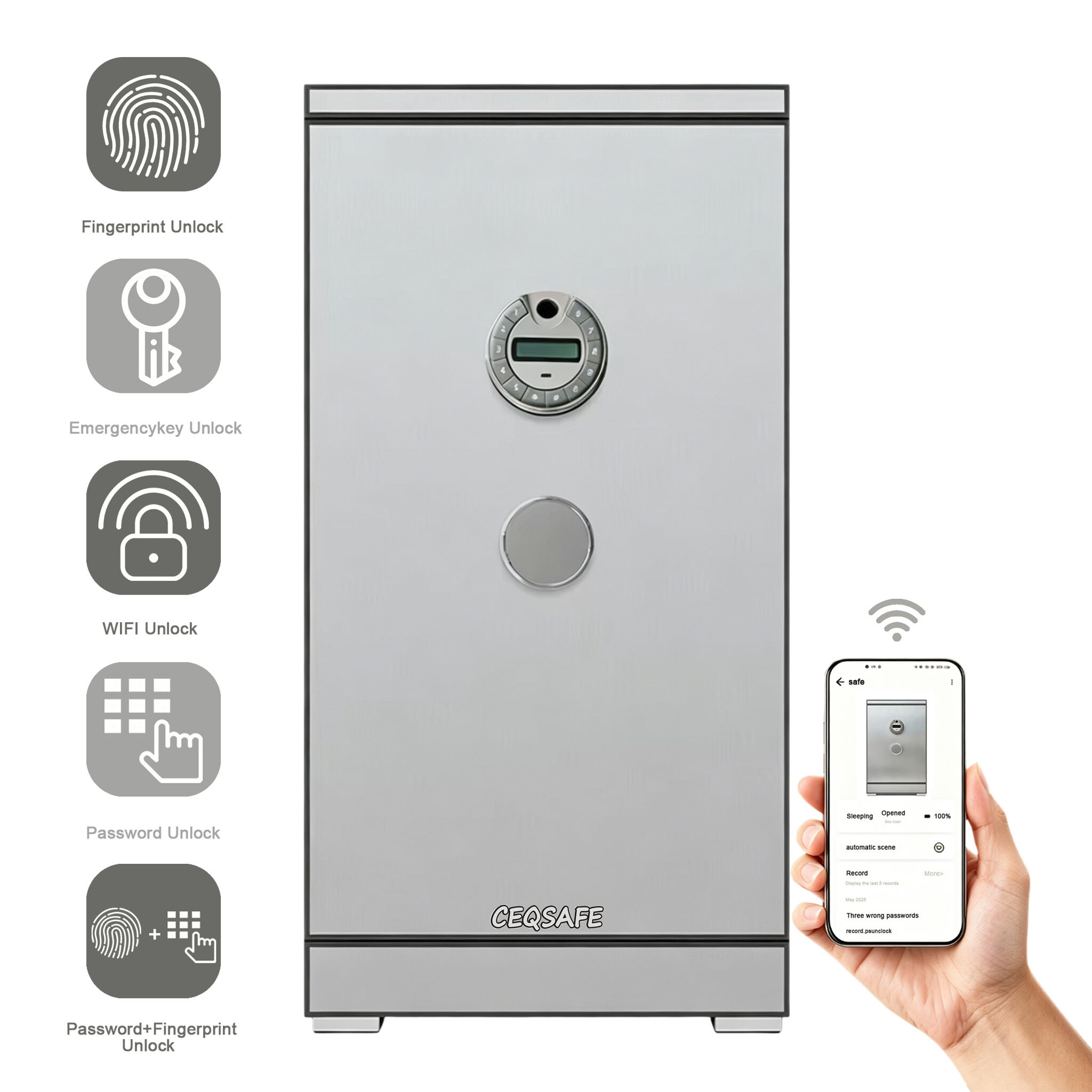 CEQSAFE Digital TUYA APP WIFI Safe Box with Strong Electronic Digital Lock for Home Safety