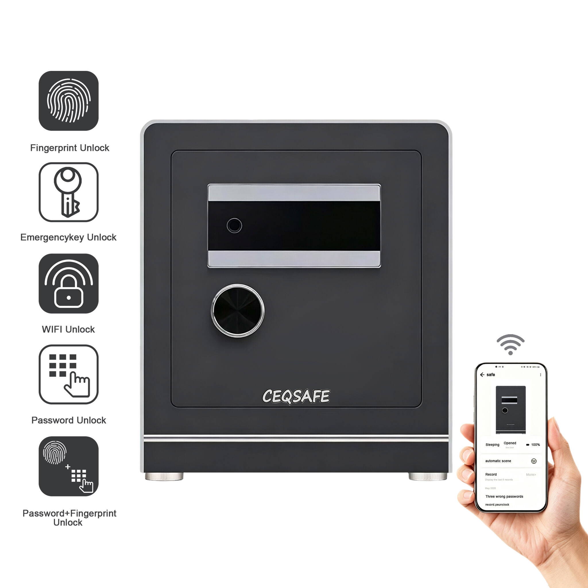 A7-450 CEQSAFE Smart WIFI Safe Large Capacity All-Steel Anti-Theft Commercial Fingerprint Password for Home