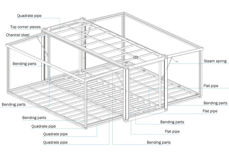 foldable prefab house frame