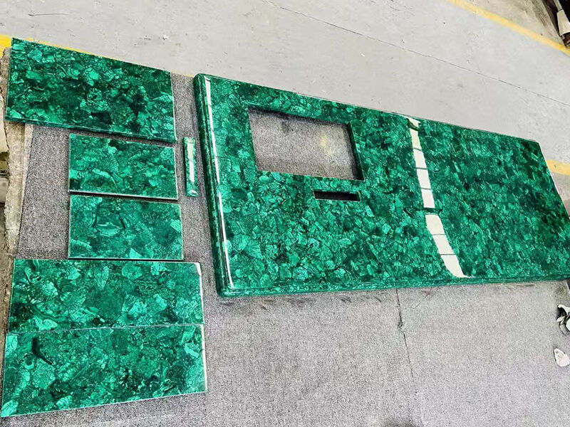 Luxury Green Malachite Semi Precious Stone Slab