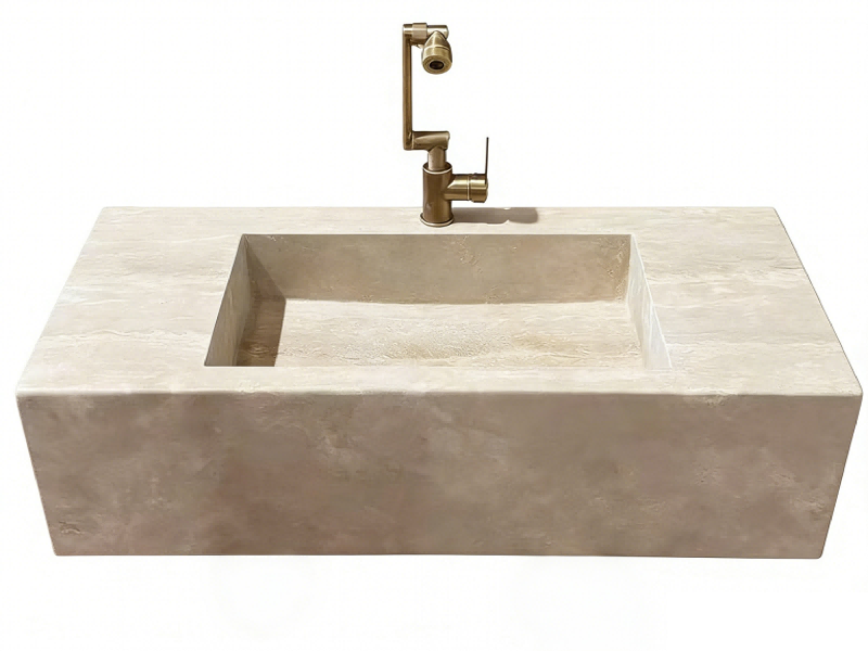 Natuurlijke travertijn wastafel voor badkamer