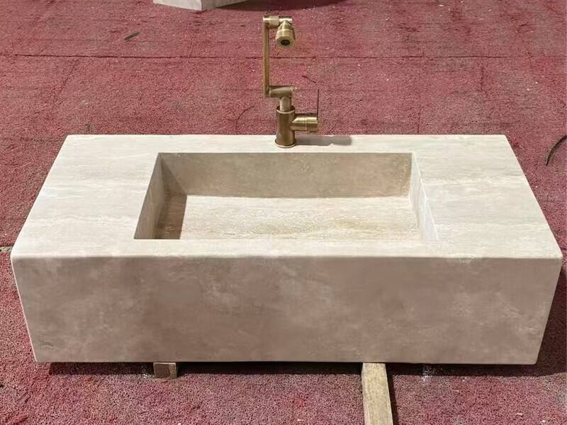 Natural Travertine Bathroom Basin Stone Sink