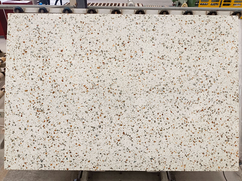 Artificial Color Crystal Beige Terrazzo Slab
