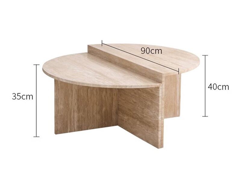 Wabi Sabi natuurlijke travertijn koffietafel