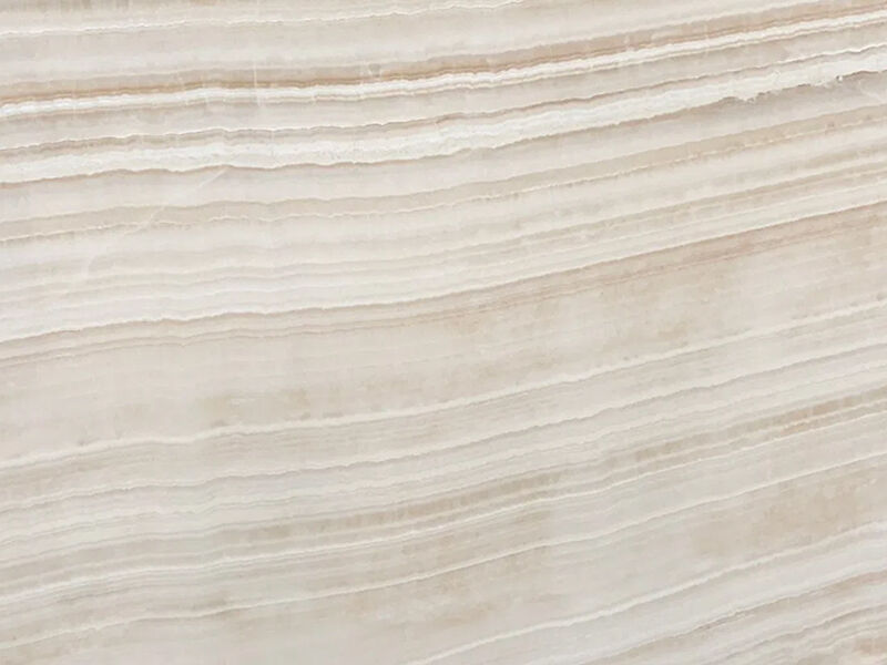 Straight White Wood Vein Onyx Marble Slab