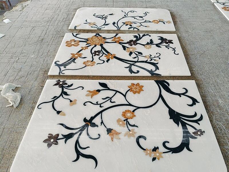 Flower Design Waterjet Pattern Floor