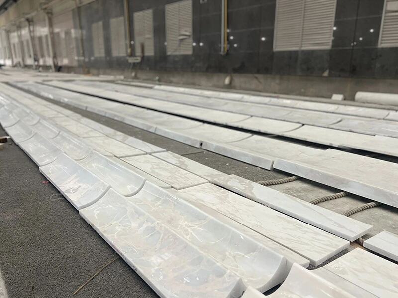 White Rhino Marble Fluted Wall Panels Supplier