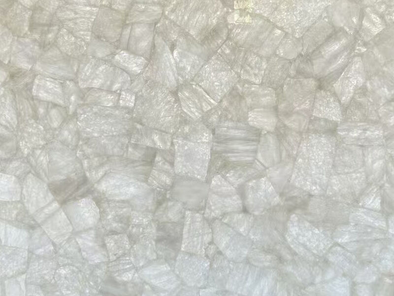 White Crystal Agate Semi Precious Stone Slab