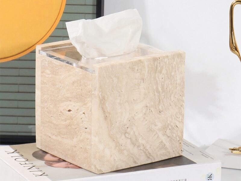 Beige Travertine Tissue Box Supplier | Custom Stone Bathroom ...