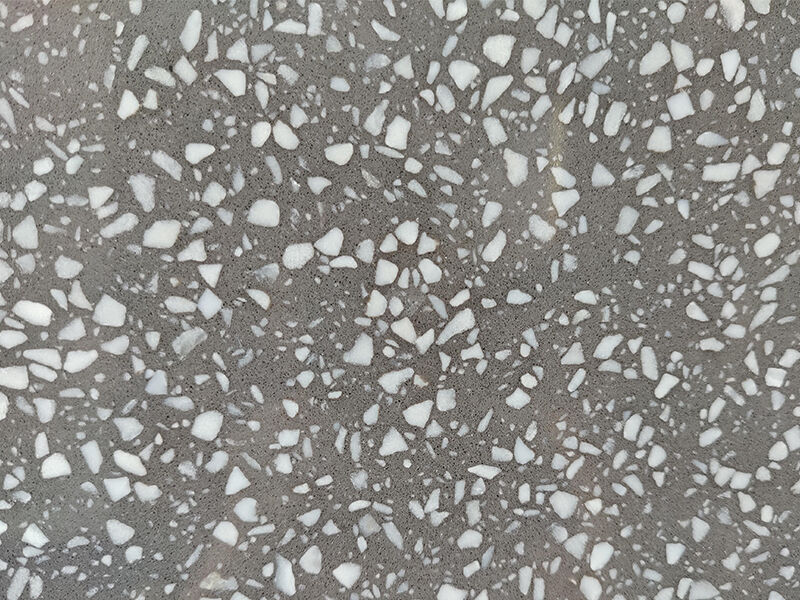 White Crystal Grey Terrazzo Slab