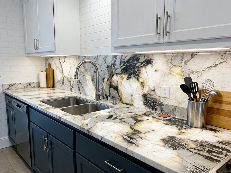 Backlit Big Crystal Patagonia Quartzite Slab