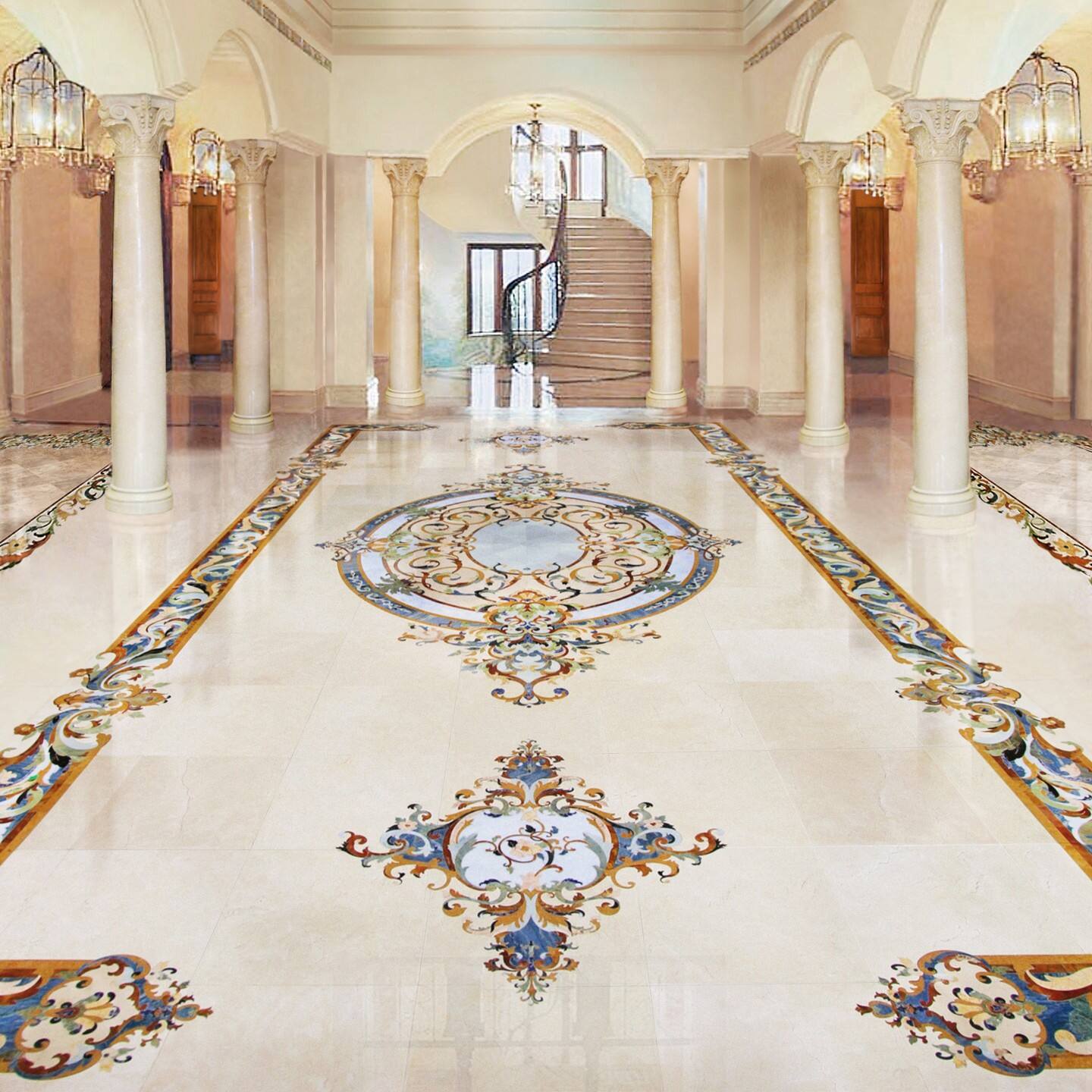 Waterjet Marble Mosaic Tiles | Precision-Cut Natural Stone Designs