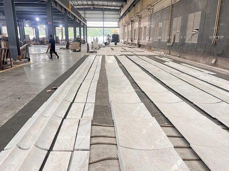 White Rhino Marble Fluted Wall Panels Supplier