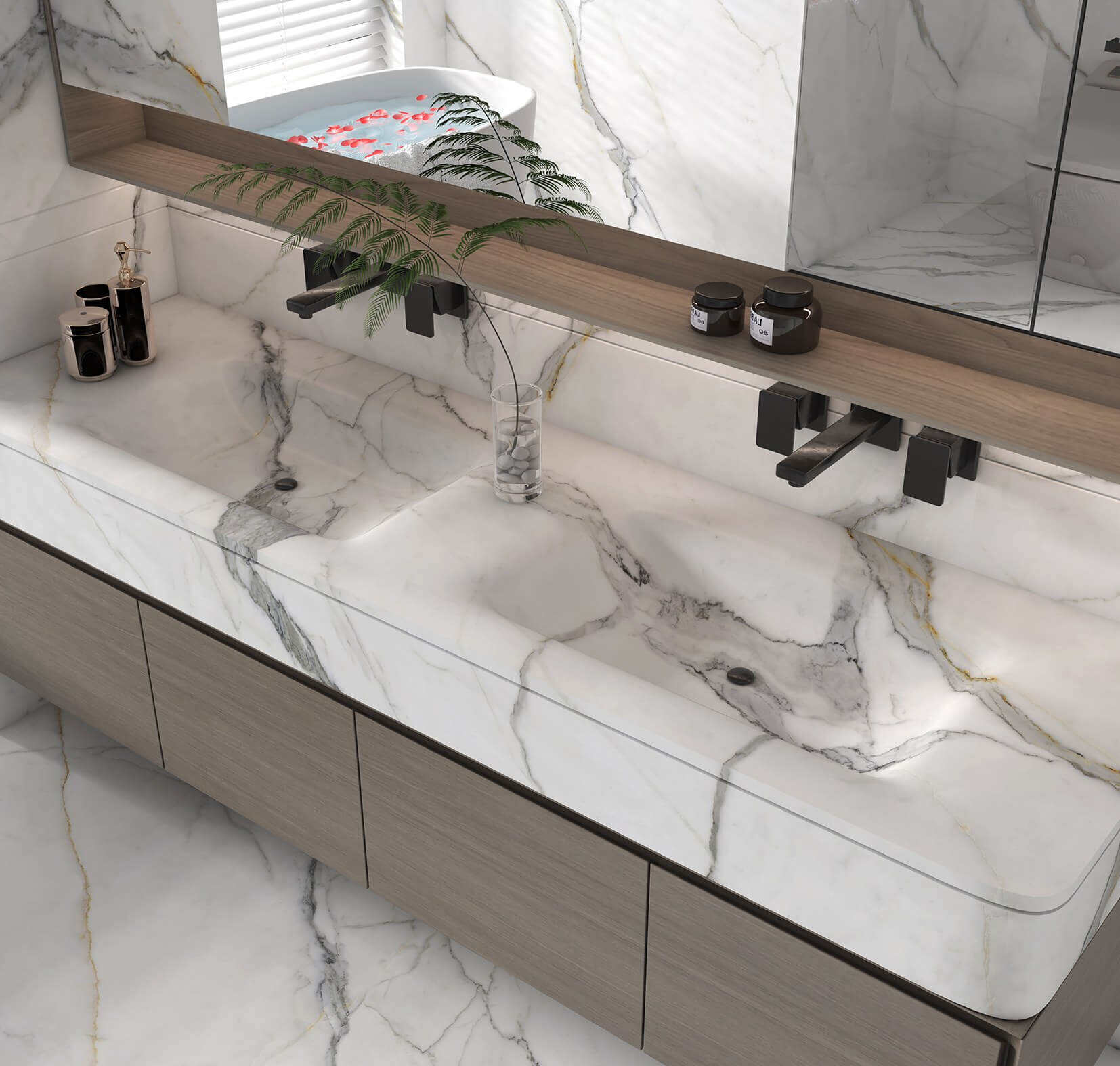 Trasforma i tuoi spazi con Pietra Sinterizzata Curvata a Caldo