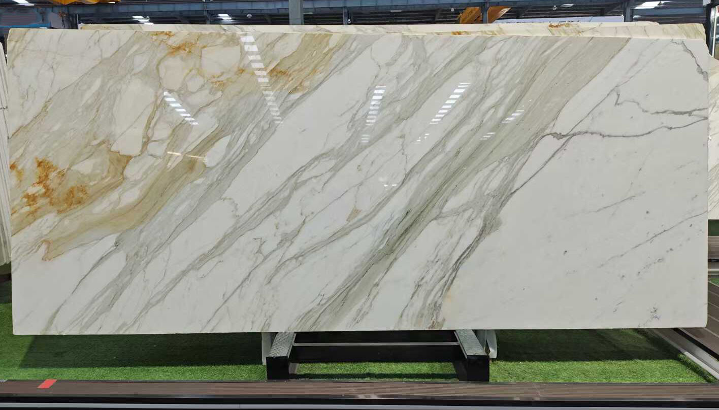 Calacutta Gold Marble Slab for Commercial Interiors: 30mm Premium Stone ...