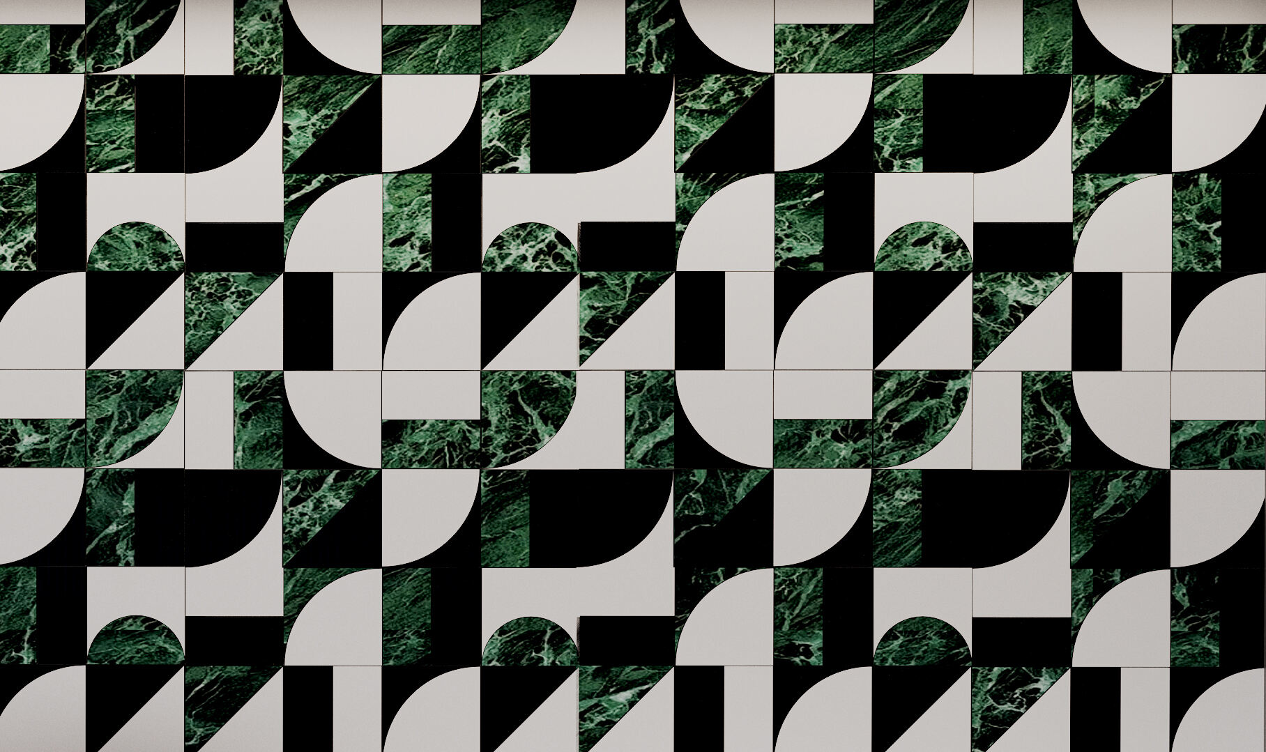 Geometric Marble Stone Waterjet Mosaic