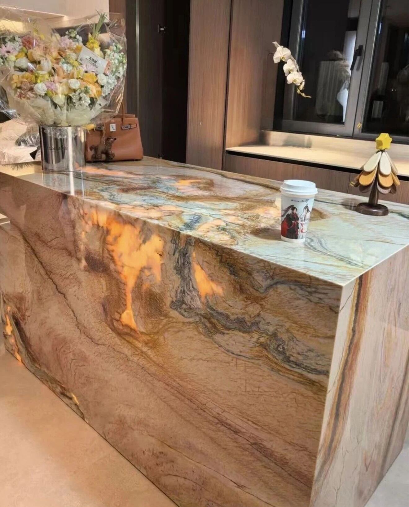 Backlit Calacatta Macaubas Quartzite Kitchen Island Project (3).jpg