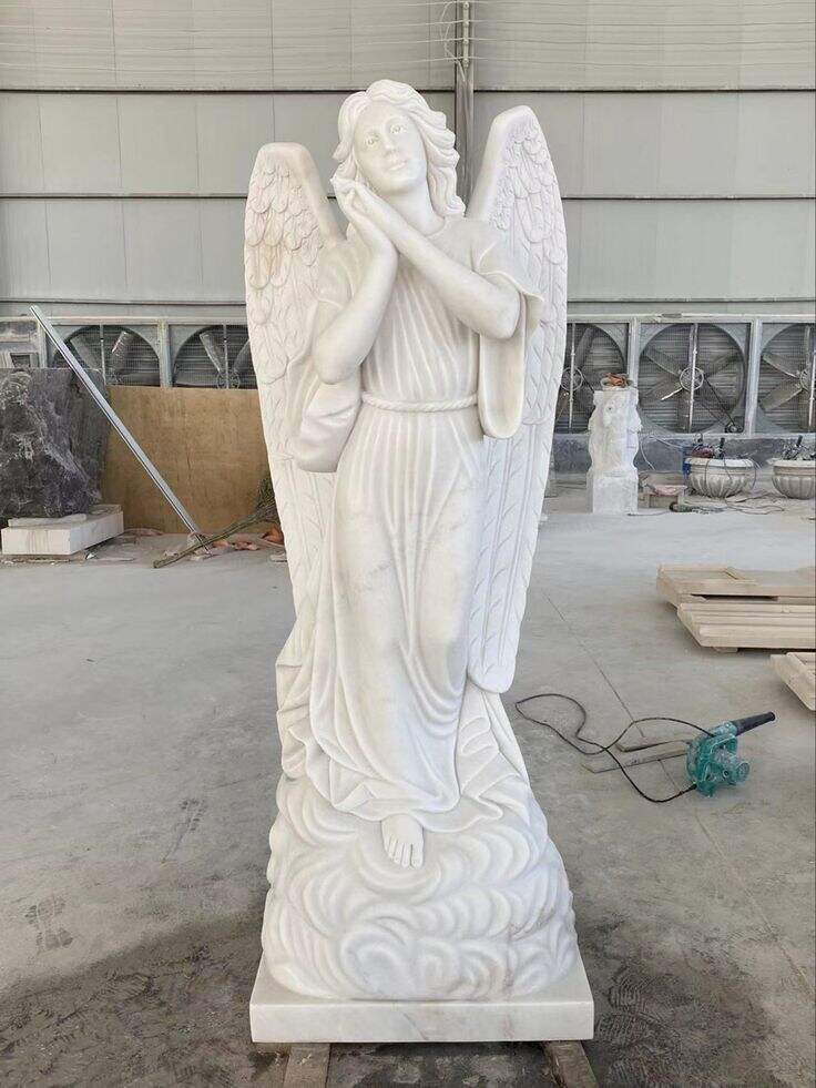 Marble Angel Statue | Hand-Carved Stone Sculptures for Elegance