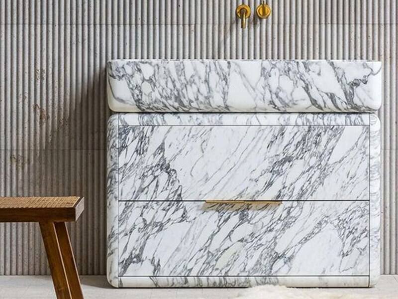 Arabescato White Marble Bathroom Vanity