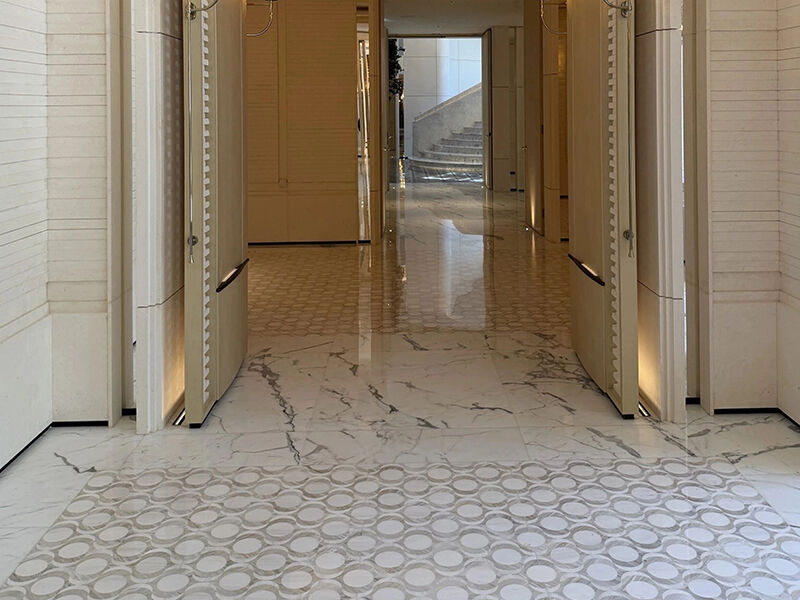 Hotel Natural Marble Staircase Flooring Project (5).jpg
