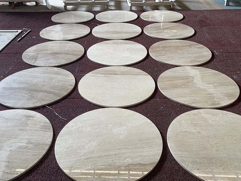 Dino Beige Marble Round Coffee Table Top
