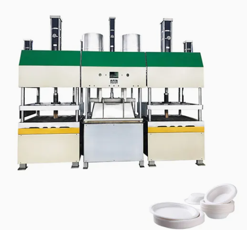 Máquina para fabricar vajilla desechable de papel biodegradable automática con pulpa de bagazo de caña de azúcar