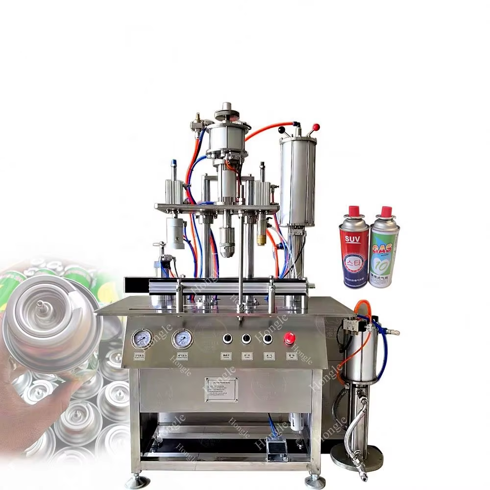 ماكينة تعبئة رش الأerosol الكاملة الأتمتة مع نظام ختم الغاز المنبّط