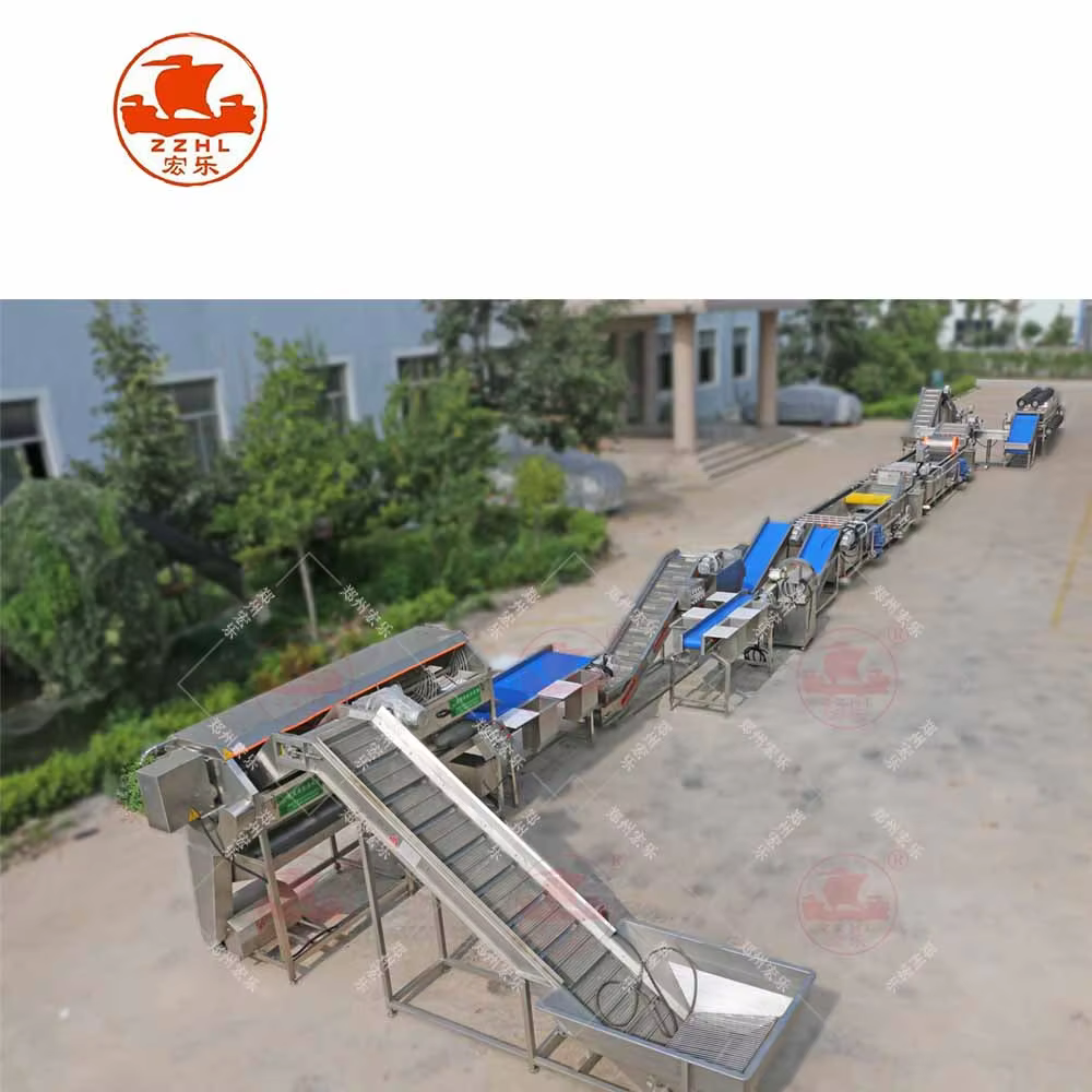 Fruits and Vegetables Washing Production Line Machines Chopped Vegetable Slicer Spiral Packaging Processing Line