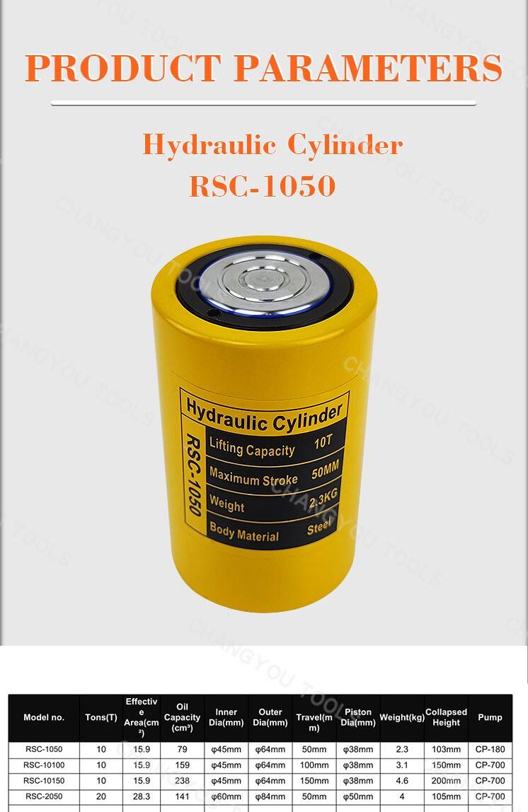 short type rsc 1050 output 10t stroke 50mm hydraulic cylinder for lifting-1