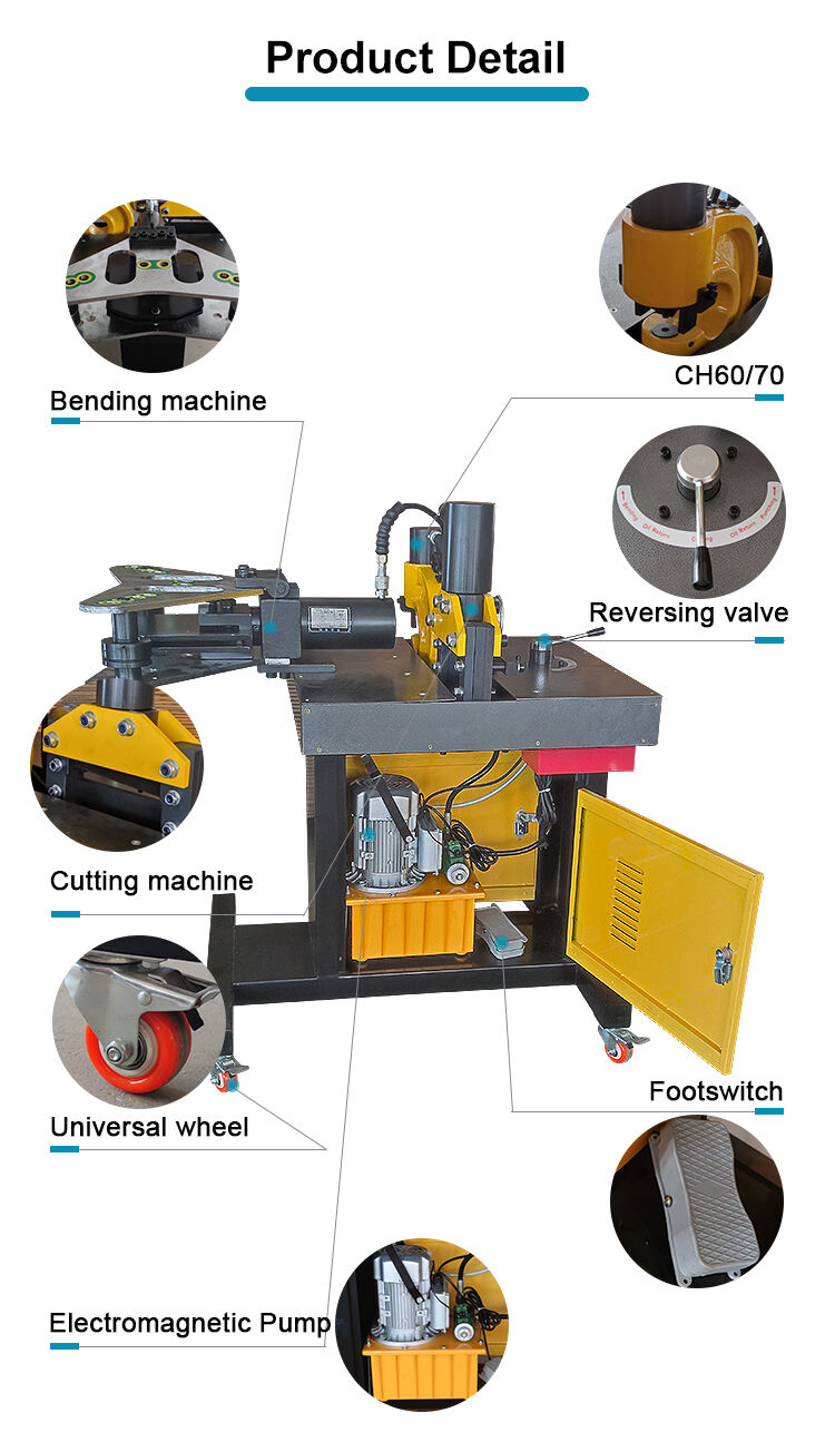 dhy 401 four  in one hydraulic busbar cutting punching bending machine-2