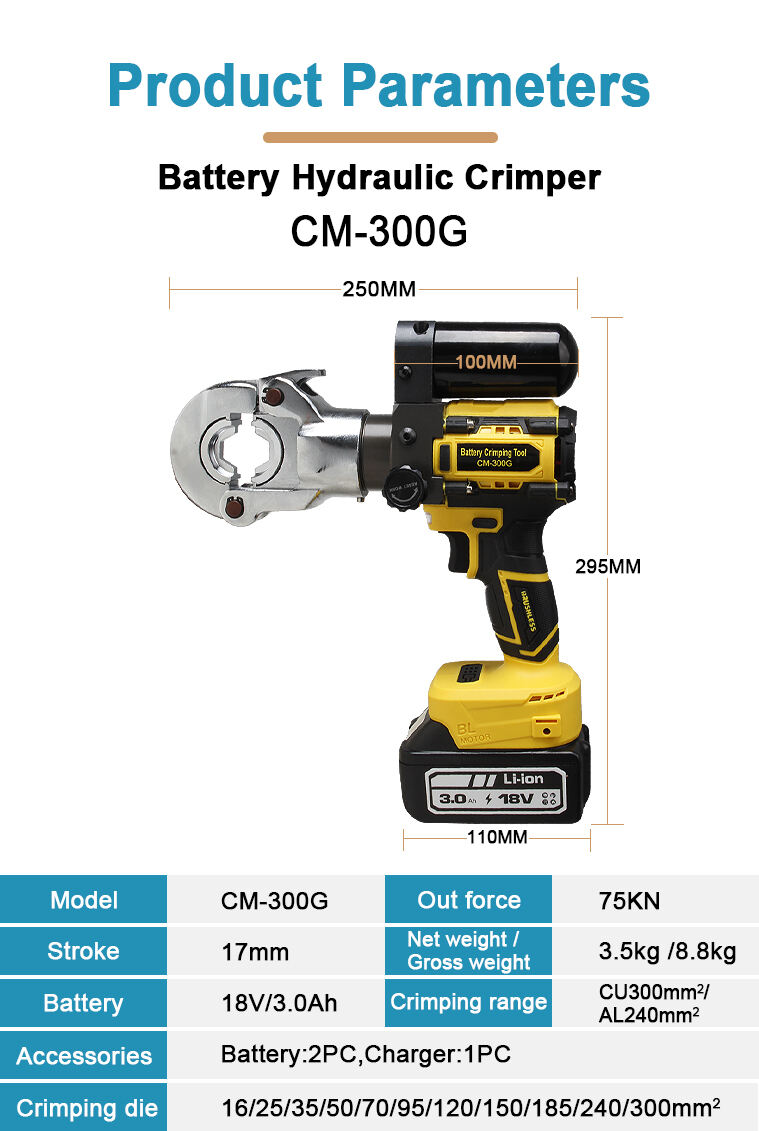 cable wire tile cm 300g electric crimp tool battery crimp tool hydraulic crimp tool-1