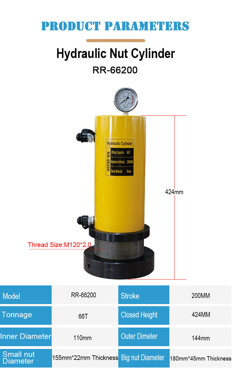 rr 66200 66ton 200mm stroke lock nut hydraulic press cylinder-1