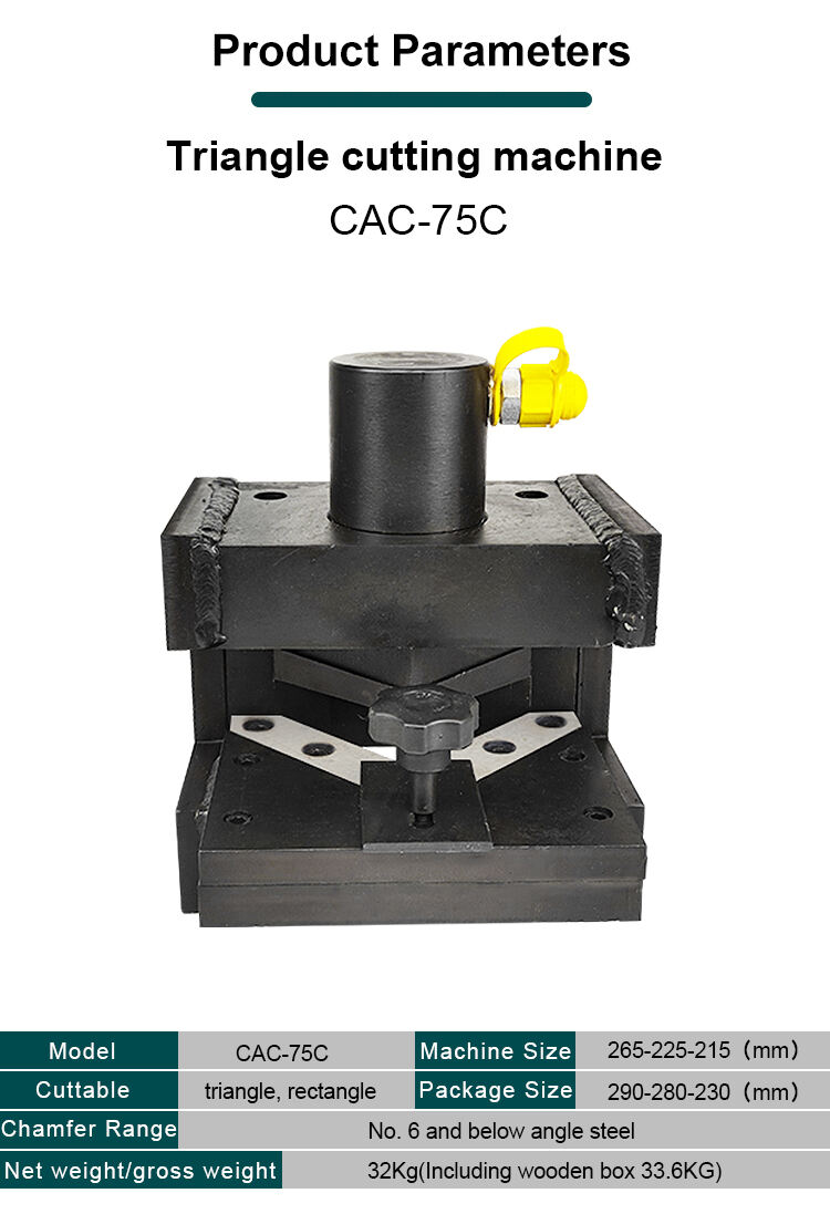 cac 75c hydraulic angle iron cutting machine hydraulic angle steel processing machine can be cut triangle and rectangle-6