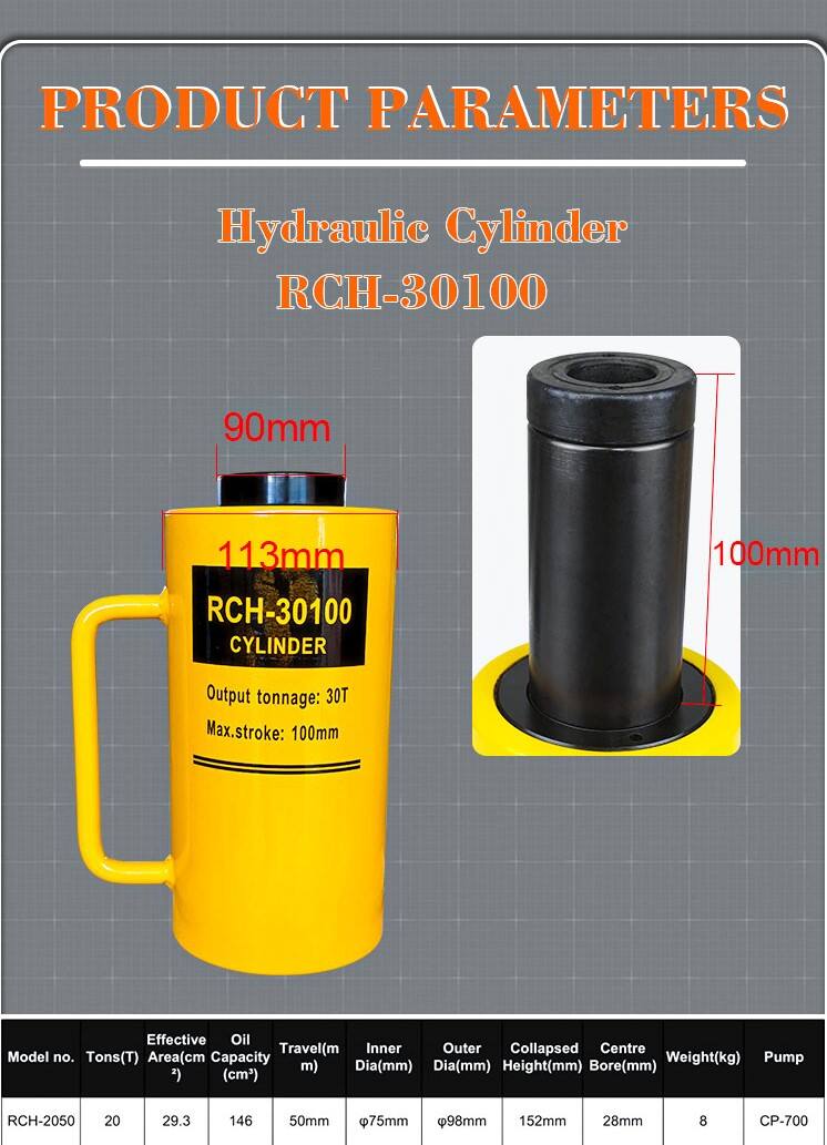 rch 30100 single acting 30 ton hydraulic hollow plunger cylinder-1