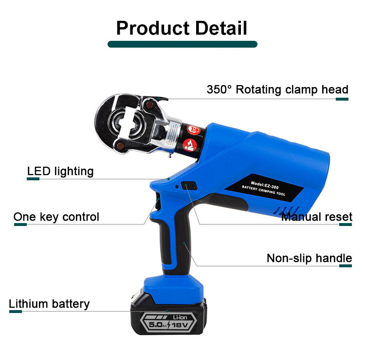 ez 300 battery powered hydraulic pliers 10 300 sqmm hydraulic crimping tool-3