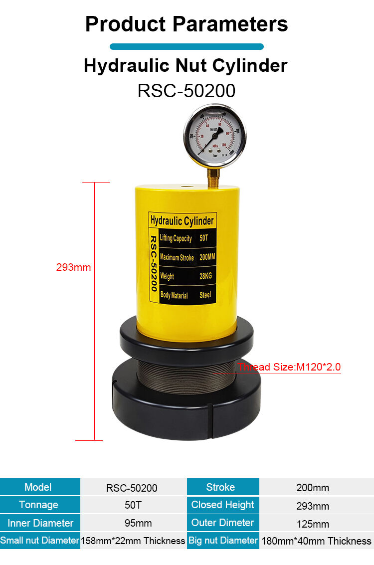 rsc 50200 50 tons 200 mm stroke lock nut hydraulic jack cylinder-1