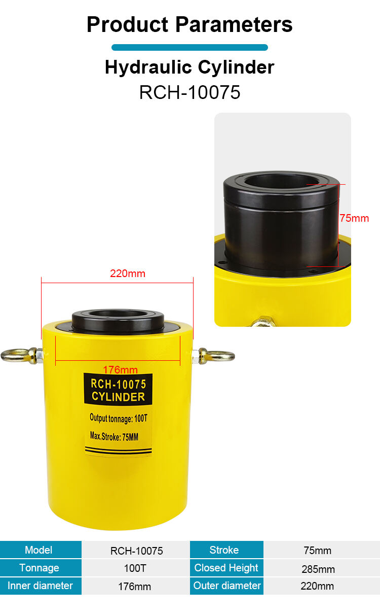 rch 10075 single acting hollow plunger design hydraulic stainless steel cylinder 100ton-1