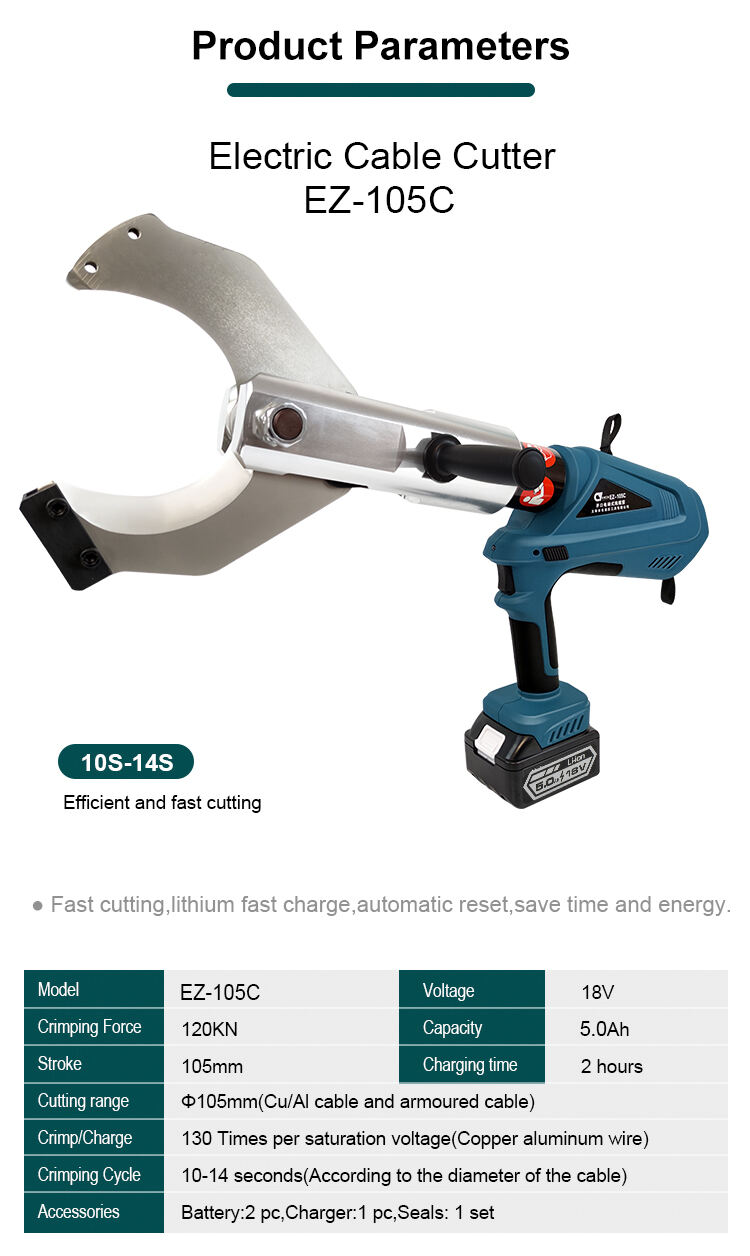 ez 105c cordless battery powered hydraulic cable cutter for dia 105mm armoured cable-1