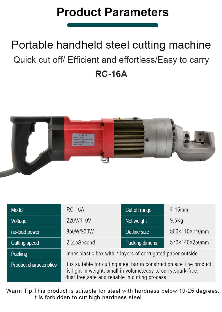 rc 16a portable hydraulic rebar cutter electric steel rod rebar cutter 16mm-6