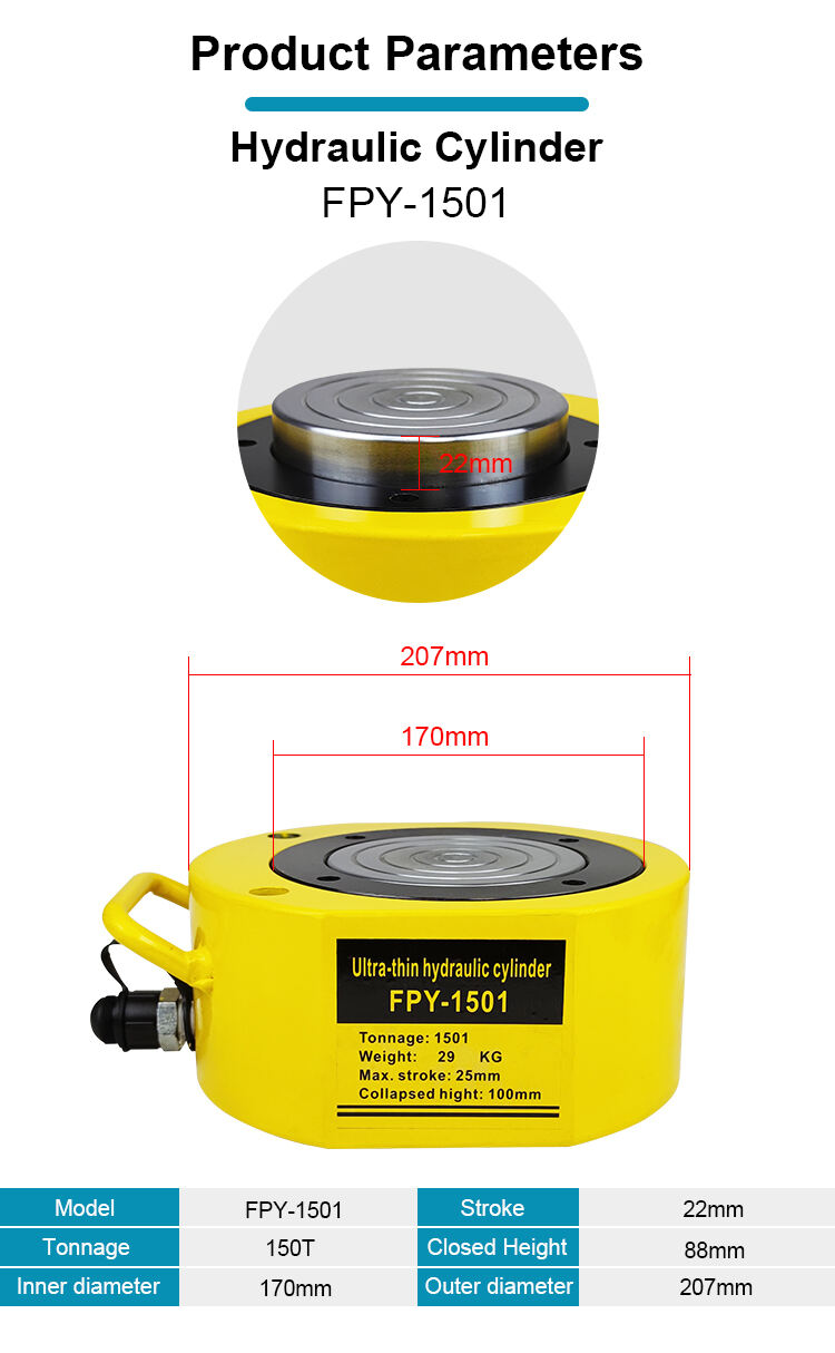 fpy 1501 150ton low height hydraulic jack cylinder-1
