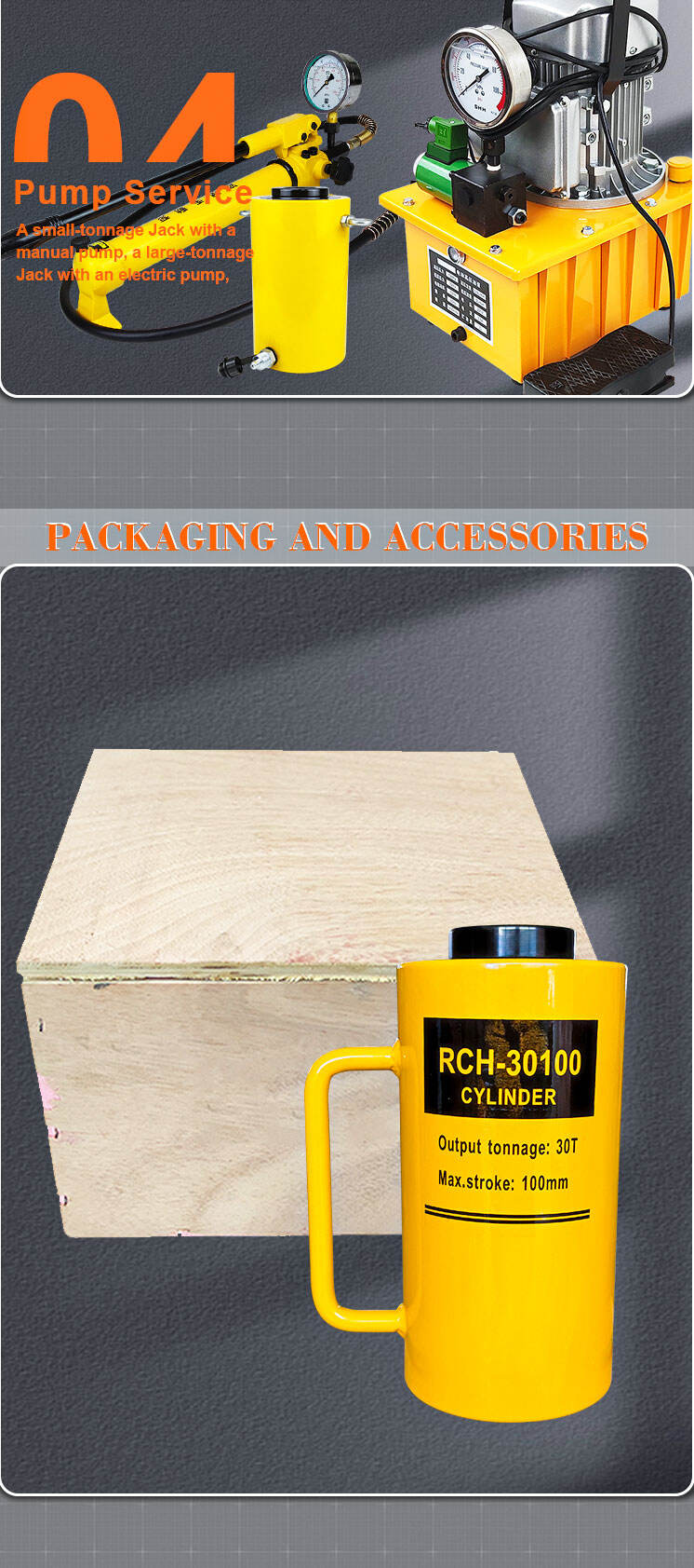 rch 30100 single acting 30 ton hydraulic hollow plunger cylinder-8