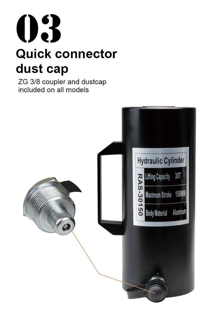 ras 30150 single acting 30 ton aluminum hydraulic cylinder jack-7
