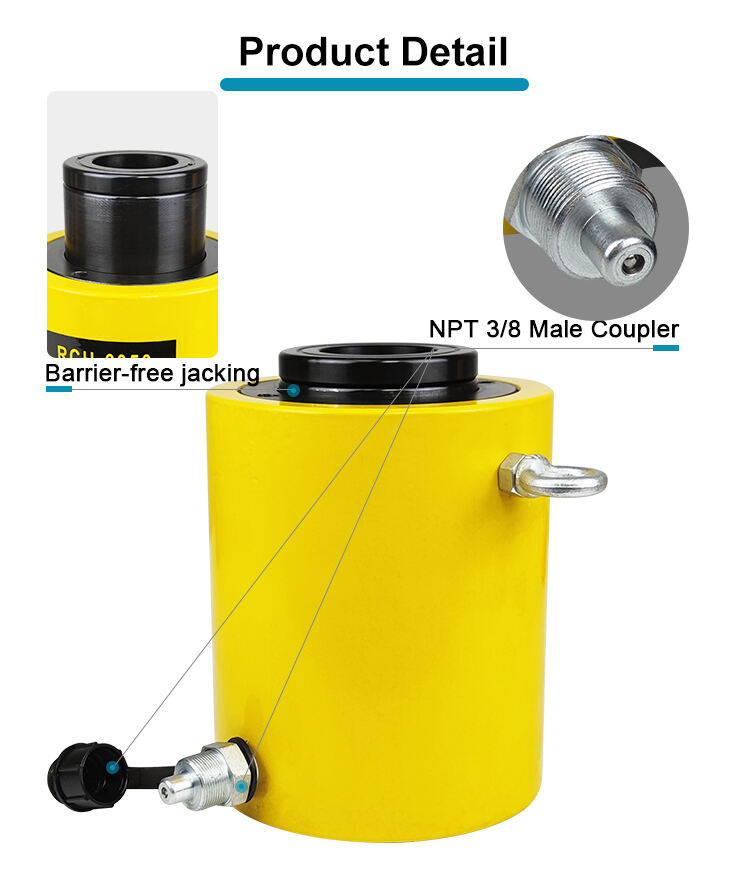 rch 6050 60 ton single acting hollow plunger cylinder-2